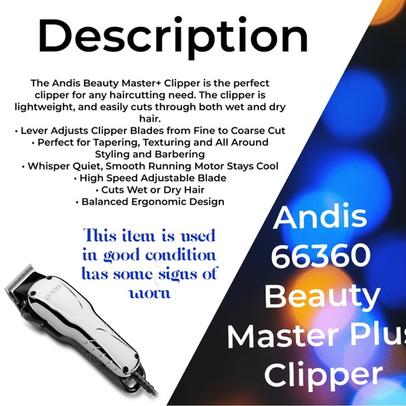 Andis 66360 Beauty Master Plus Clipper MSRP $69 - Picture 9 of 9
